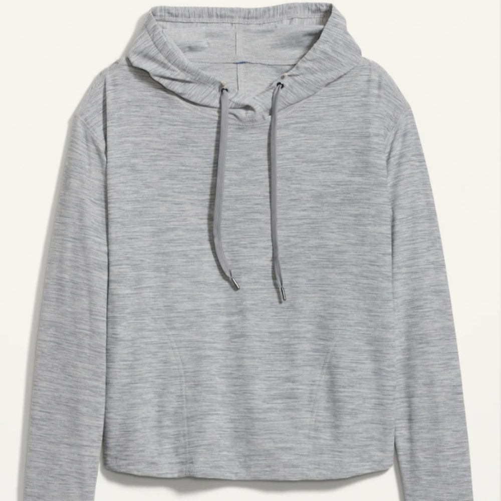 Heathered Gray Old Navy Active Breathe ON Long Sleeve Hoodie Size Small